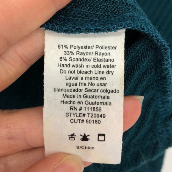 NWT Cherish teal Back in the Game draped twist open back top small - Picture 5 of 12